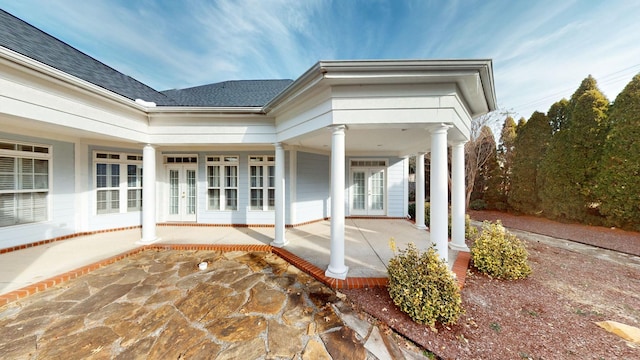 exterior space featuring french doors