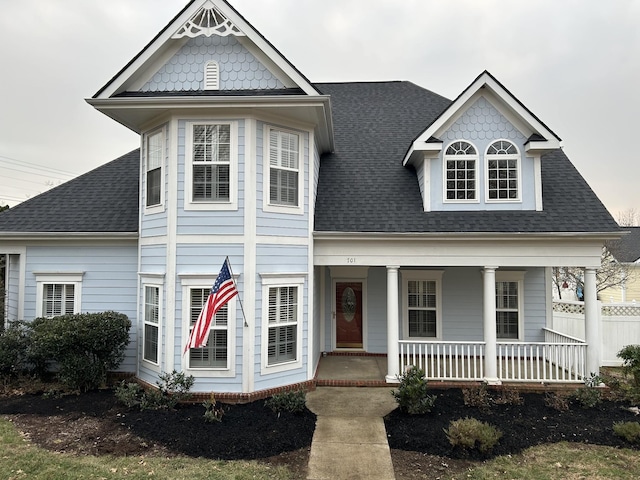 view of front of property with covered porch