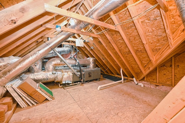 view of unfinished attic