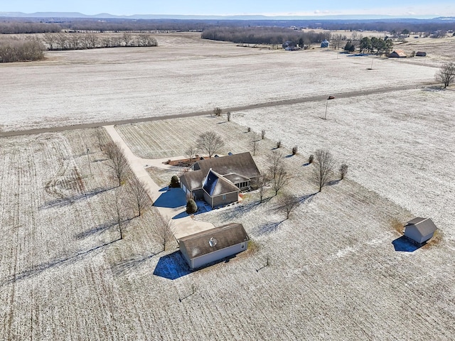 aerial view with a rural view