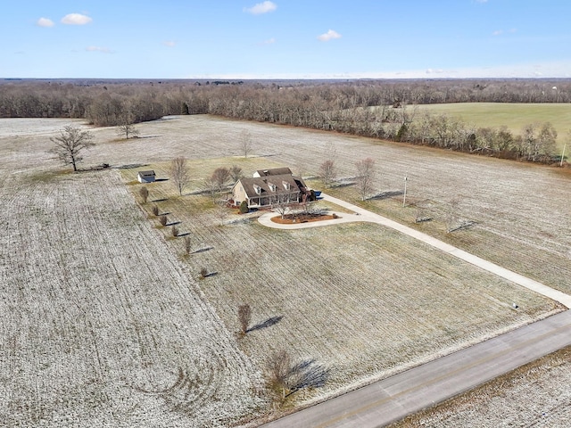 aerial view with a rural view