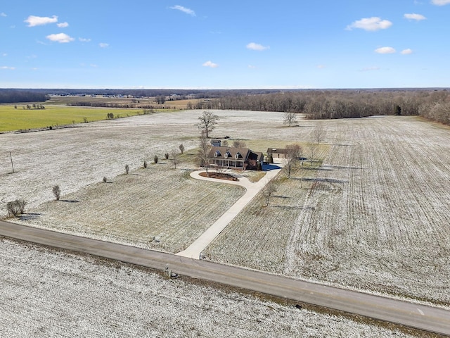 bird's eye view with a rural view