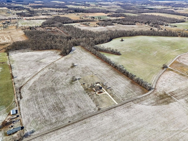 bird's eye view with a rural view