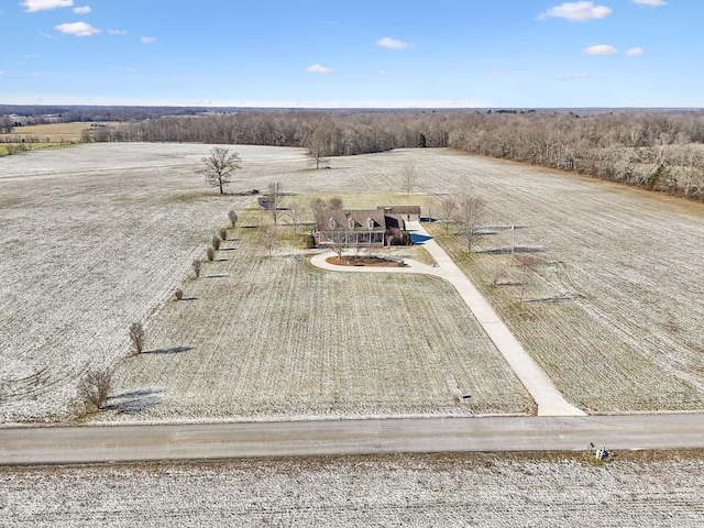 aerial view featuring a rural view