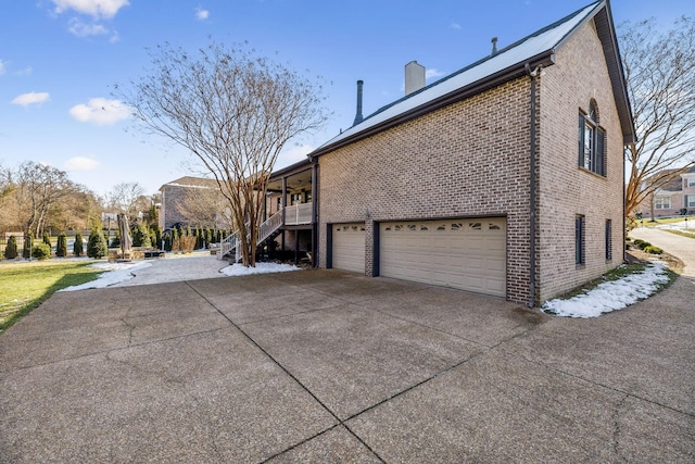 view of home's exterior with a garage