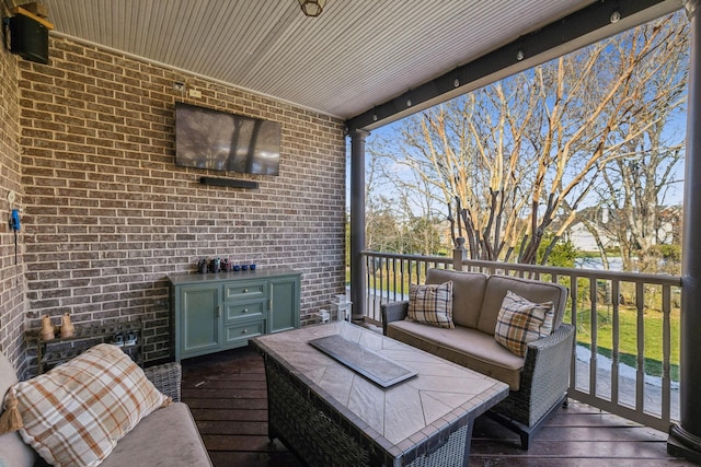 deck featuring an outdoor hangout area