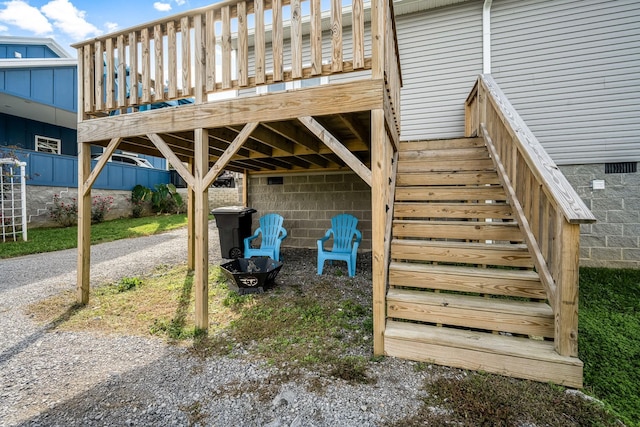 exterior space with a wooden deck