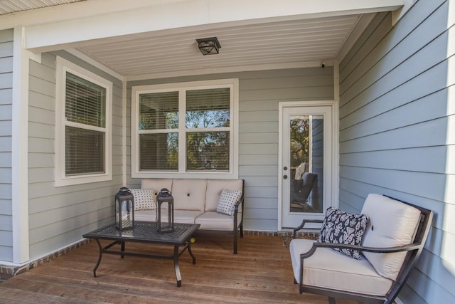 wooden deck featuring covered porch