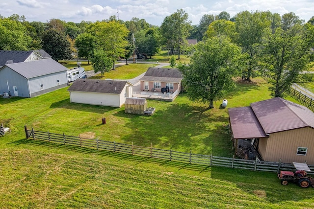 drone / aerial view with a rural view