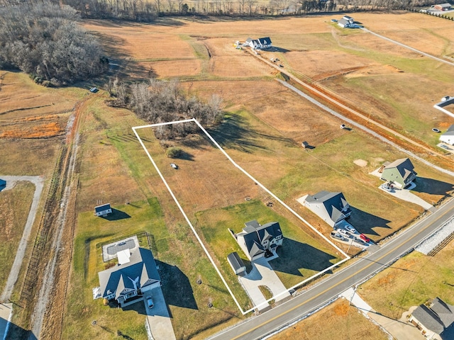 bird's eye view with a rural view