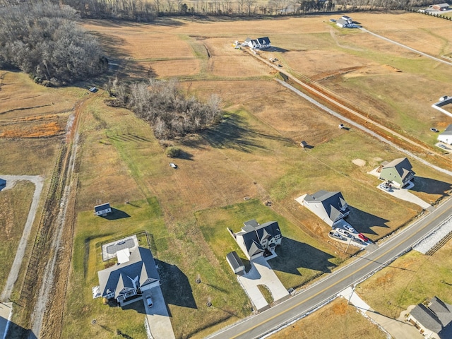 aerial view with a rural view