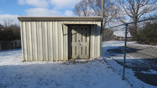 view of snow covered structure