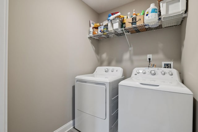 laundry area featuring washing machine and dryer