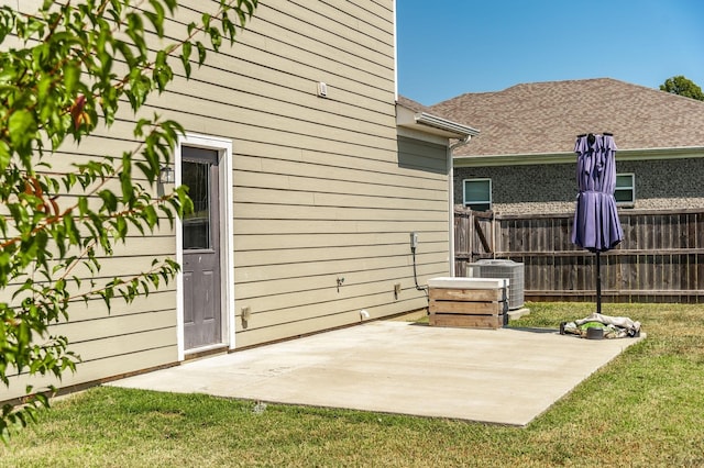 view of patio / terrace with central air condition unit