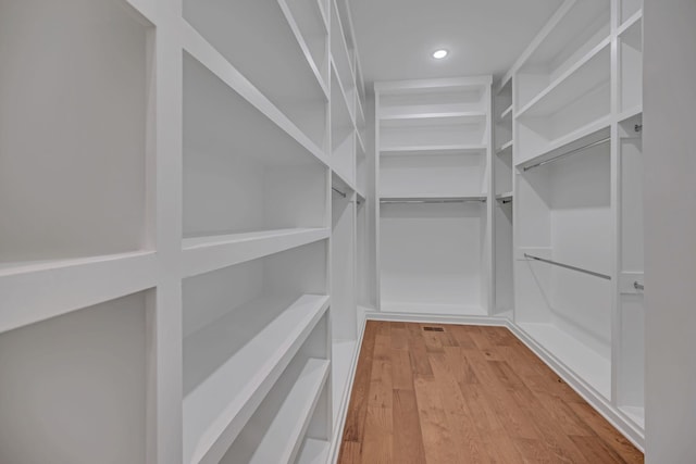 spacious closet with light wood-type flooring