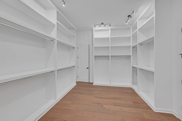 spacious closet with wood finished floors