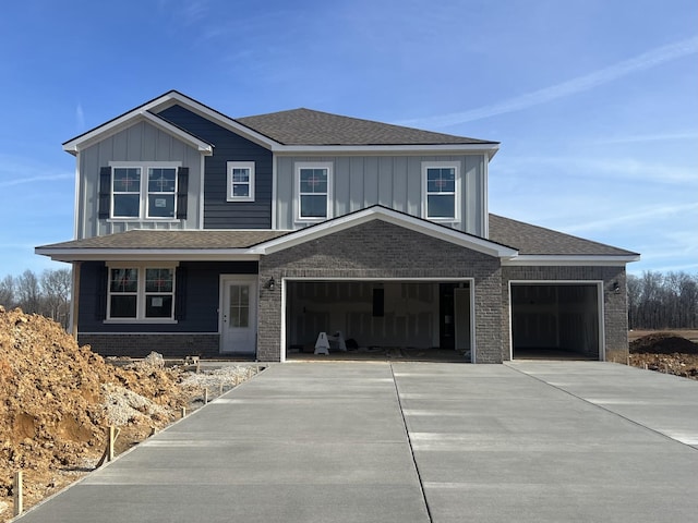 view of front of house with a garage