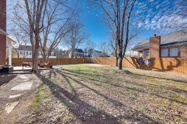 view of yard with a patio area