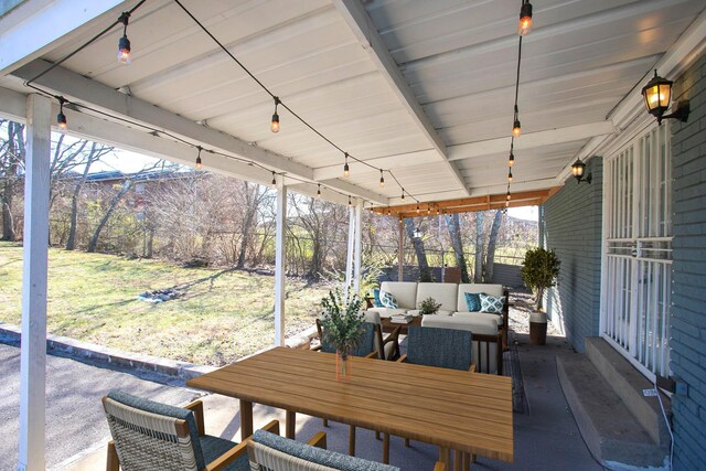 view of patio featuring an outdoor living space