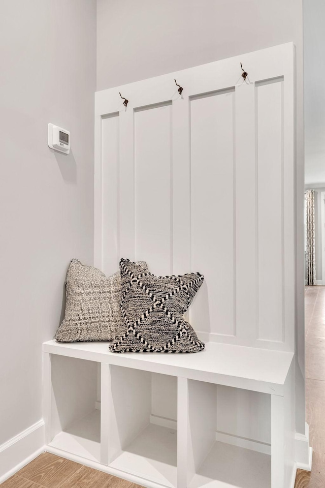 mudroom featuring light hardwood / wood-style flooring