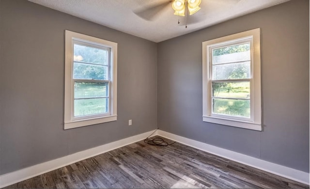 3352 Dumor Deer Lick Rd, Lewisburg, KY 42256 - empty room featuring ceiling fan, a textured ceiling, and hardwood / wood-style floors