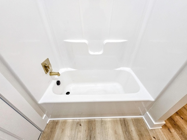 bathroom with wood-type flooring