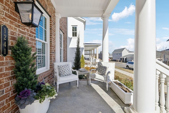 balcony with covered porch