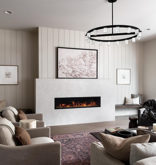 living room featuring hardwood / wood-style floors