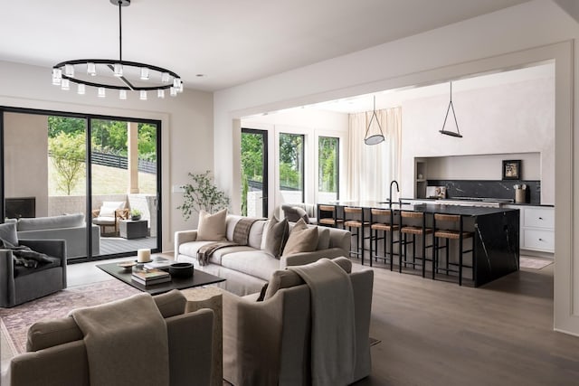 living room featuring hardwood / wood-style flooring