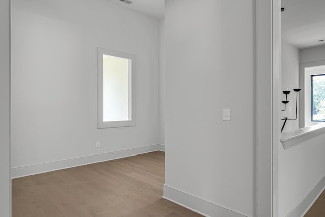 empty room featuring light wood-type flooring