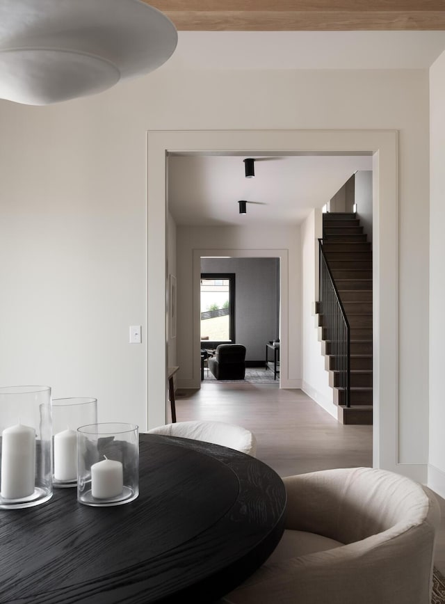 dining room with light hardwood / wood-style flooring