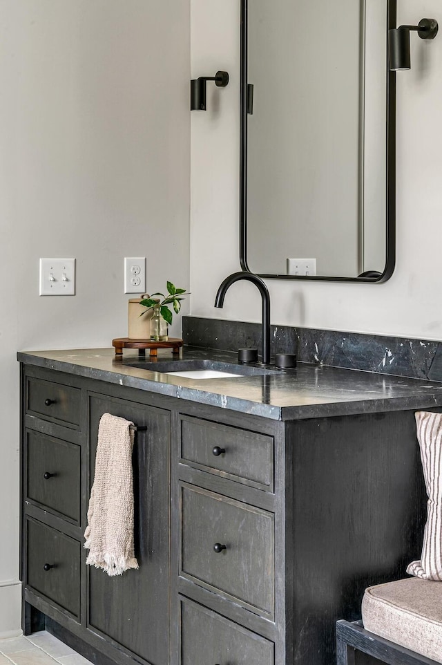 bathroom featuring vanity and tile patterned floors