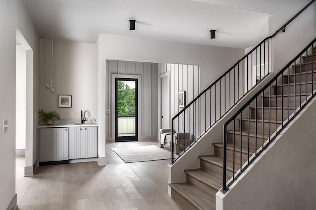 entryway featuring hardwood / wood-style flooring