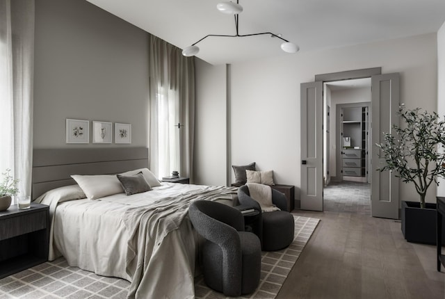 bedroom featuring hardwood / wood-style flooring