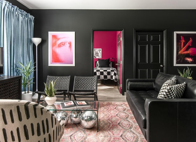 living room featuring wood-type flooring