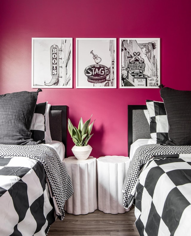 bedroom featuring wood-type flooring