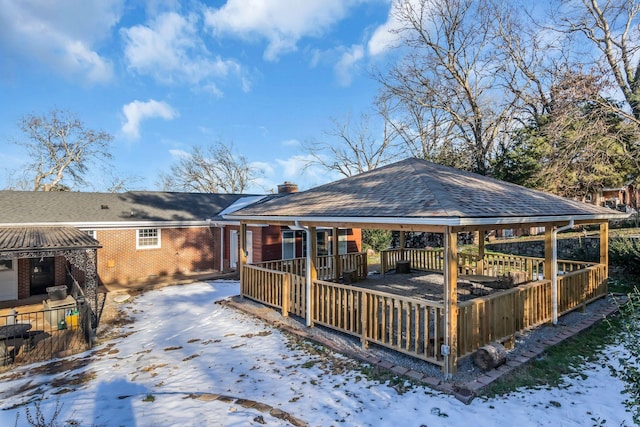 exterior space with a gazebo