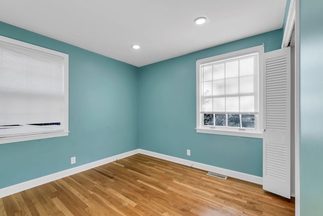 empty room featuring light hardwood / wood-style flooring