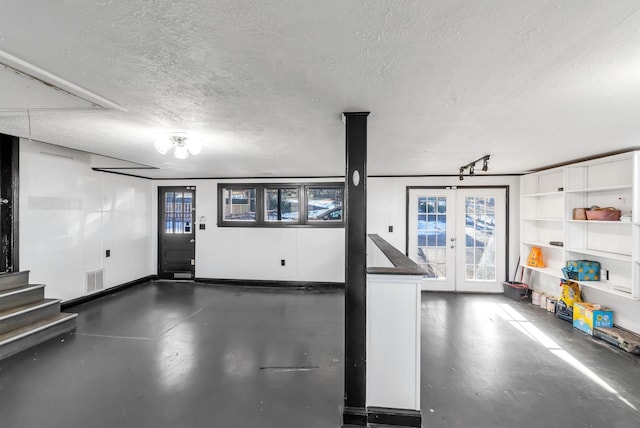 garage with french doors