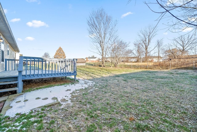 view of yard featuring a deck