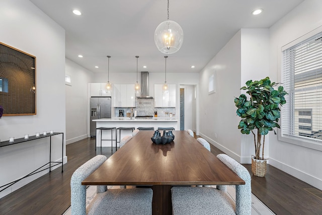 dining room featuring dark hardwood / wood-style floors