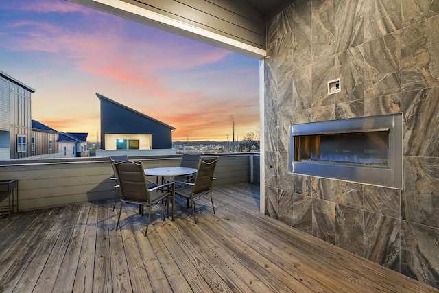 view of deck at dusk