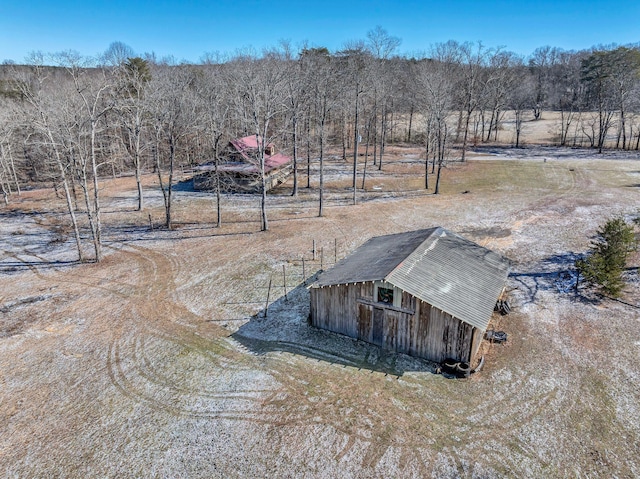 drone / aerial view with a rural view