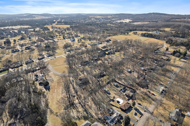 bird's eye view with a mountain view