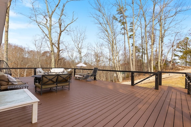 deck featuring an outdoor hangout area