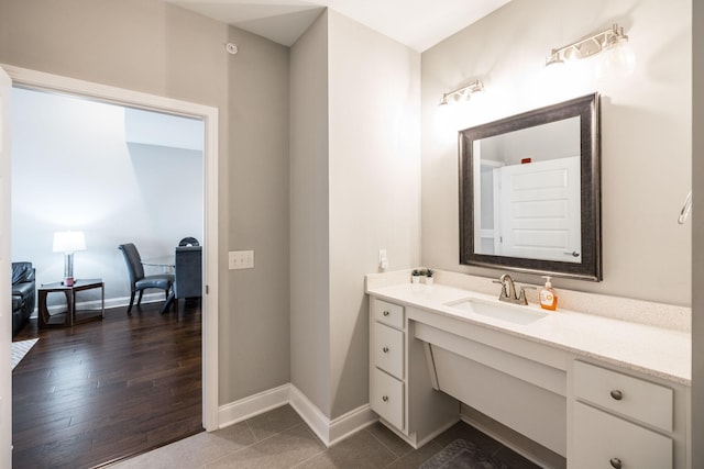 bathroom featuring vanity and tile patterned floors