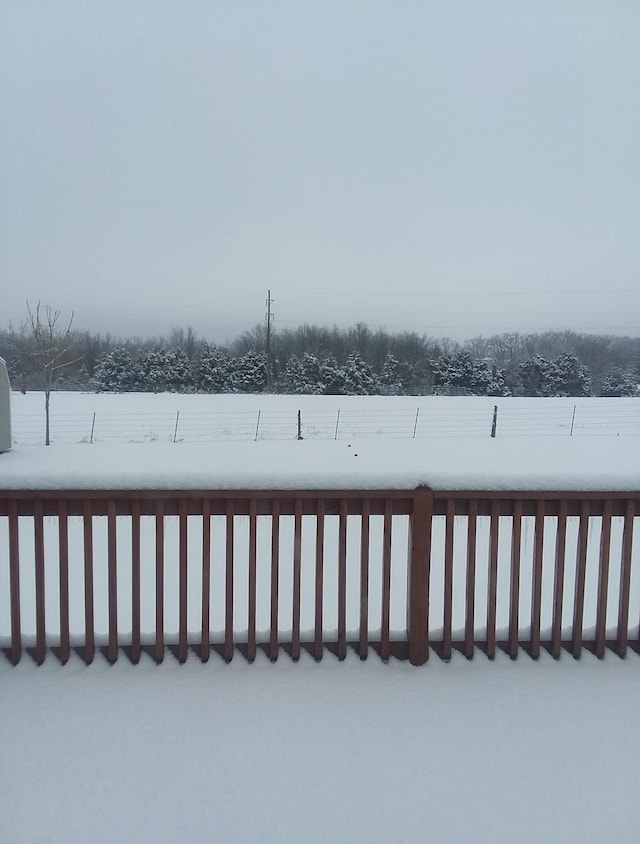 view of yard layered in snow