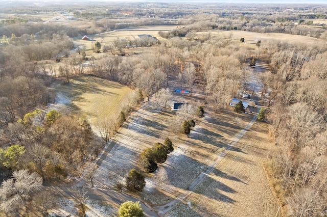 aerial view featuring a rural view