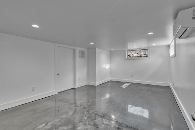 basement with a wall unit AC