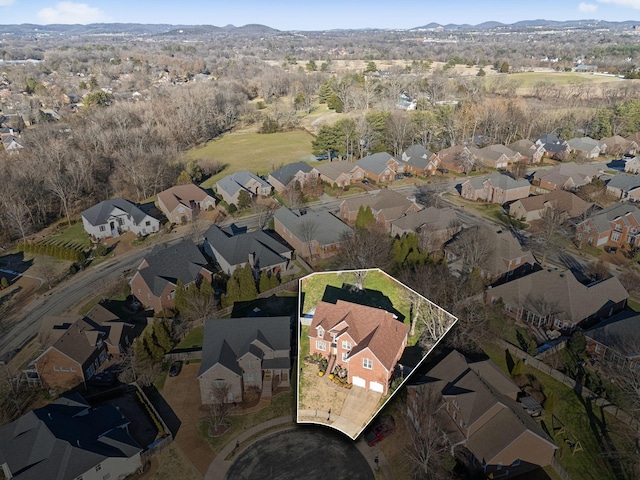 aerial view featuring a mountain view